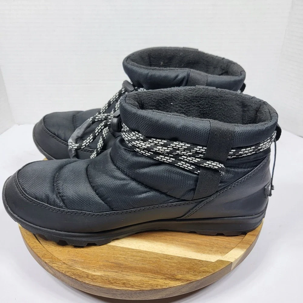 Sorel Women's Whitney Short Lace Boots Waterproof Black‎ Winter Snow 9.5 NL3088